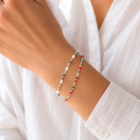 Bracelet corail véritable et agate BRCORF0037A