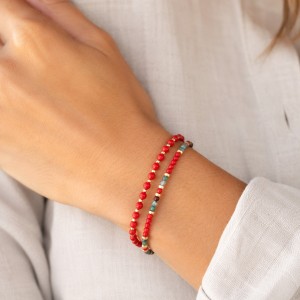 Bracelet en perles de corail véritable BRCORF0035G