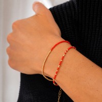 Bracelet perles de corail et vermeil BRCORF0034G