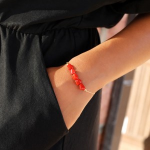 Bracelet en galets de corail BRCORF0050G
