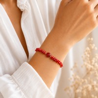 Bracelet en corail rouge et cornaline BRCORF0024A