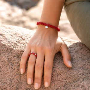 Bracelet en corail rouge BRCORF007A