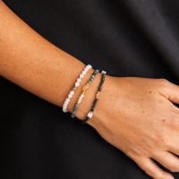 Bracelet cubes de nacre et seraphinite BRNACF0043G