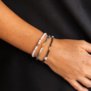 Bracelet nacre blanche et pierres fines BRNACF0042G