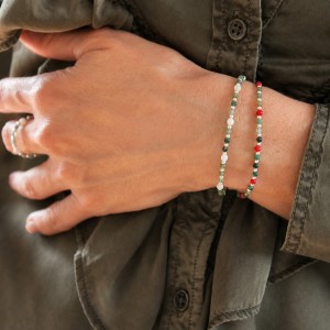 Bracelet en nacre et agate BRNACF0032A