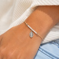 Bracelet fantaisie nacre et Madonna argent BRNACFT0016A