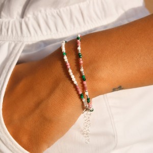 Bracelet en nacre et pierres semi-précieuses BRNACF0012A