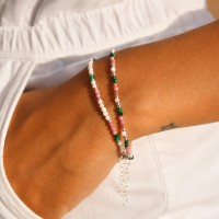 Bracelet en nacre et pierres semi-précieuses BRNACF0012A