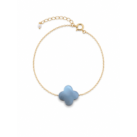 Bracelet trèfle en nacre grise et gold filled BRNACF0063G