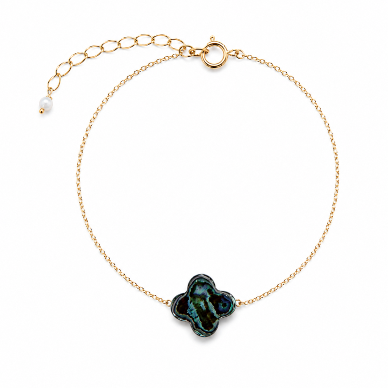 Bracelet trèfle nacre abalone BRNACF0062G