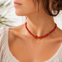 Collier corail brut et sa perle de cornaline COCORF0087G