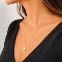 Collier long et son grain de riz en nacre CONACF0059G