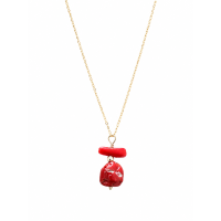 Collier long avec morceaux de corail véritable COCORF0086V