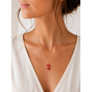Collier long avec morceaux de corail véritable COCORF0086V