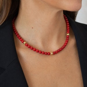 Collier exceptionnel en perles de corail et or COCORF002O