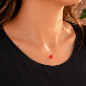 Collier en gold filled et cœur de corail COCORF0062G