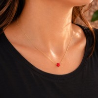 Collier en gold filled et cœur de corail COCORF0062G