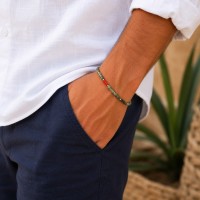 Bracelet homme en turquoise et corail rouge BRCORH0010A