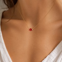 Collier corail rouge véritable et sa perle dorée COCORF0061G