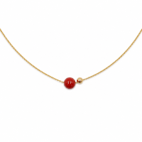 Collier avec sa belle perle de corail rouge COCORF0063G