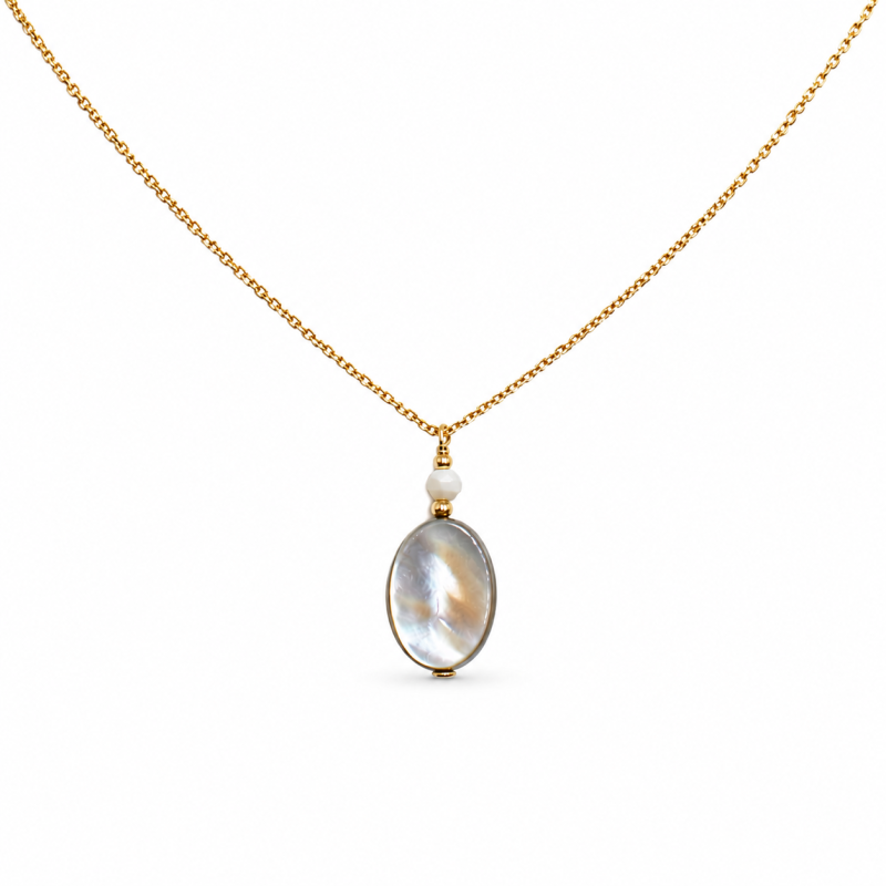 Collier avec nacre noire et blanche CONACF0039G