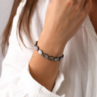 Bracelet en pastilles de nacre grise et gold filled BRNACF0067G