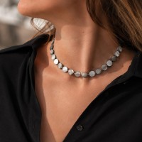 Collier en pastilles de nacre noire CONACF0037G