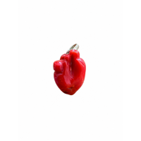 Coeur en corail rouge monté sur Or PDCORF0032O
