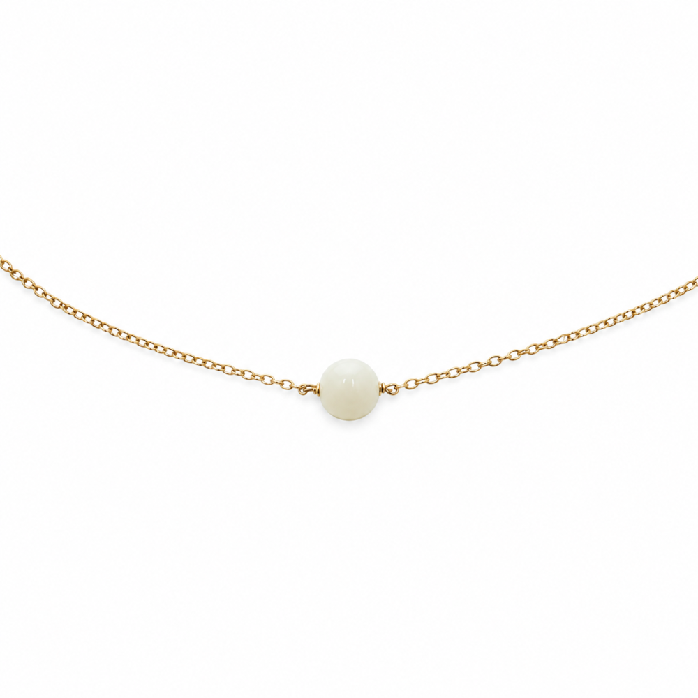 Collier avec sa perle de nacre blanche CONACF0035G