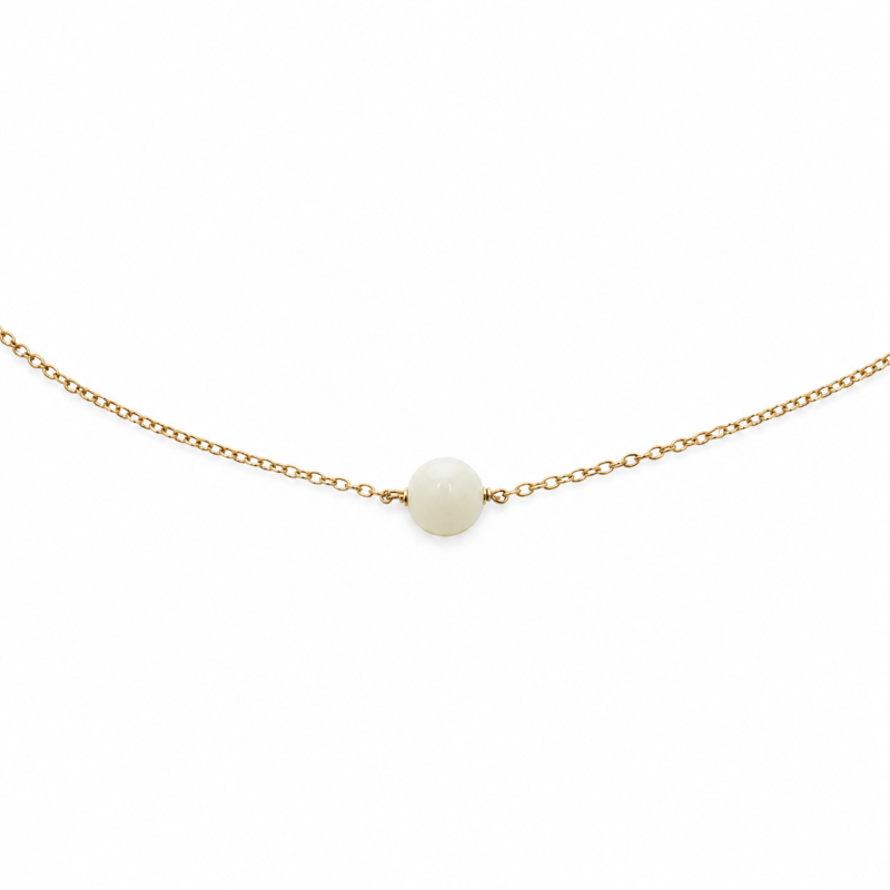 Collier avec sa perle de nacre blanche CONACF0035G