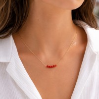 Collier cinq perles de corail COCORF0041G