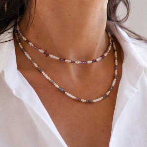 Collier en perles de nacre et Rubis-saphir CONACF0028G