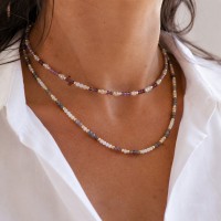 Collier en perles de nacre et Rubis-saphir CONACF0028G