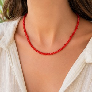 Collier en corail rouge COCORF001A