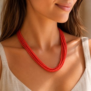 collier en perles de corail COCORF0029A