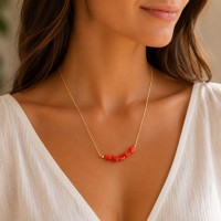Collier galets de corail véritable COCORF0050G