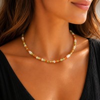 Collier en rondelles de nacre et pierres CONACF0016G
