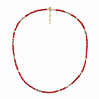 Collier en corail et Rubis-Saphir COCORF0012G