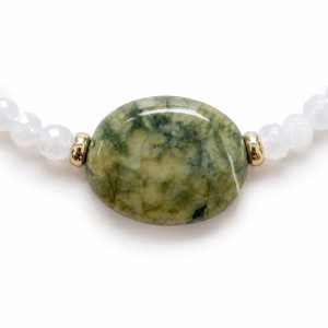 Bracelet en Rhyolite, Nacre Facettée et Gold Filled BRNACF0069G