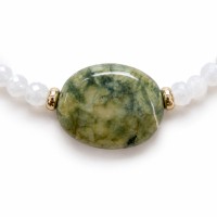 Bracelet en Rhyolite, Nacre Facettée et Gold Filled BRNACF0069G