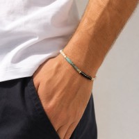 Bracelet Nacre, turquoise et onyx BRNACH0022A