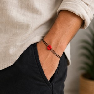 Bracelet en rondelle de corail brut BRCORH0025A