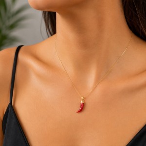 Corne en corail rouge véritable PDCORF0023O