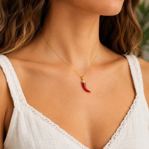 Corne en corail rouge véritable PDCORF0023O