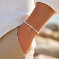 Bracelet en perles de nacre blanche BRNACH0021A