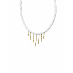 Collier en nacre blanche et...