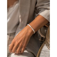 Bracelet en nacre blanche et gold filled. BRNACF0070G