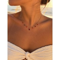 Collier pampilles, corail rouge et rubis-saphir COCORF0095G