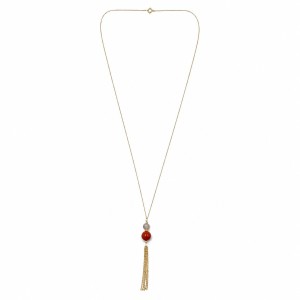 Collier avec perle de corail et pierre COCORF0032G
