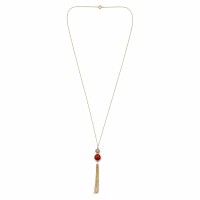 Collier avec perle de corail et pierre COCORF0032G